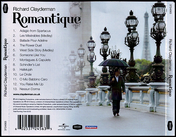 Richard Clayderman Romantique Tracklist